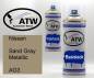 Preview: Nissan, Sand Gray Metallic, AG3: 400ml Sprühdose + 400ml Klarlack - Set, von ATW Autoteile West.